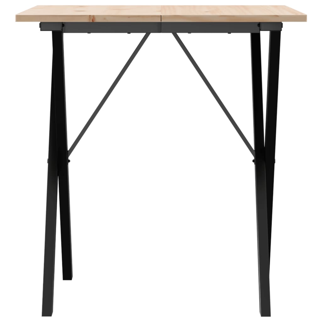 Salongbord Sofabord DIV. X-ramme 70x70x75 cm heltre furu og støpejern