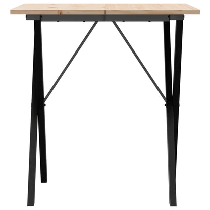 Salongbord Sofabord DIV. X-ramme 70x70x75 cm heltre furu og støpejern