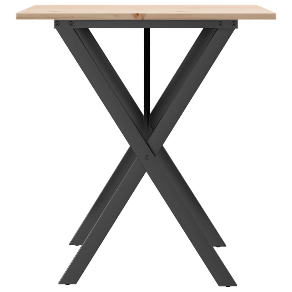 Salongbord Sofabord DIV. X-ramme 70x70x75 cm heltre furu og støpejern