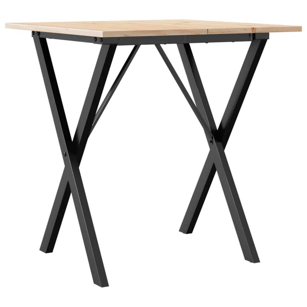 Salongbord Sofabord DIV. X-ramme 70x70x75 cm heltre furu og støpejern