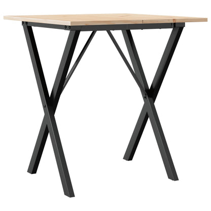 Salongbord Sofabord DIV. X-ramme 70x70x75 cm heltre furu og støpejern
