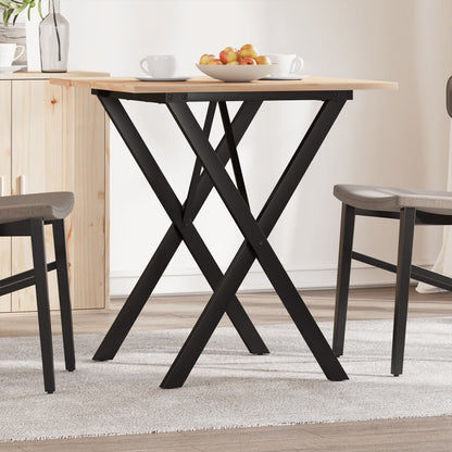 Salongbord Sofabord DIV. X-ramme 70x70x75 cm heltre furu og støpejern