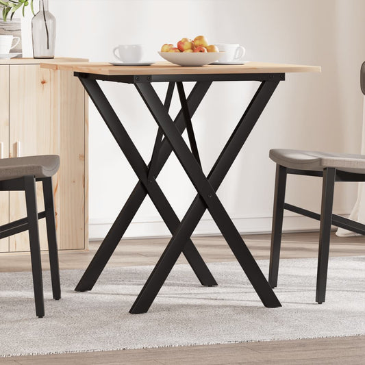 Salongbord Sofabord DIV. X-ramme 70x70x75 cm heltre furu og støpejern