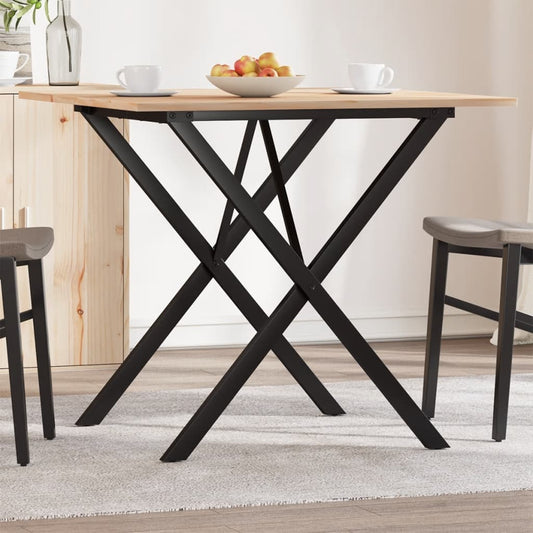 Salongbord Sofabord DIV. X-ramme 90x90x75 cm heltre furu og støpejern