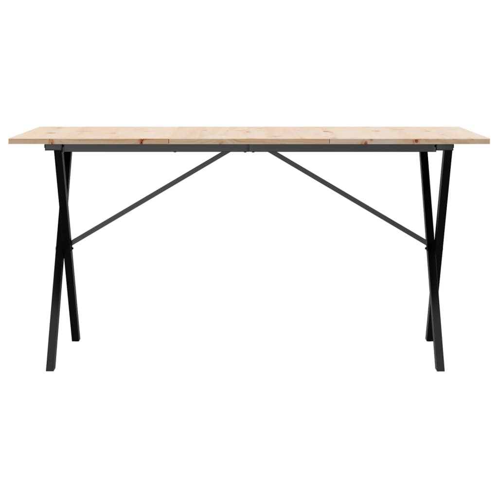 Salongbord Sofabord DIV. X-ramme 140x80x75 cm heltre furu og støpejern