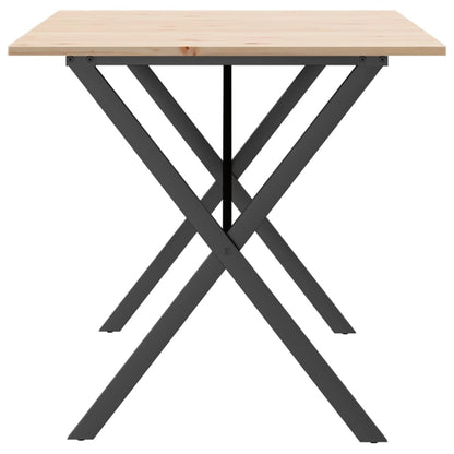 Salongbord Sofabord DIV. X-ramme 140x80x75 cm heltre furu og støpejern