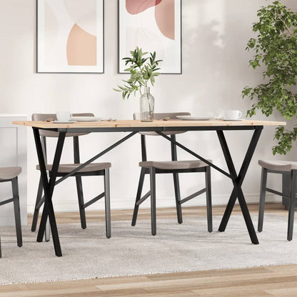 Salongbord Sofabord DIV. X-ramme 140x80x75 cm heltre furu og støpejern
