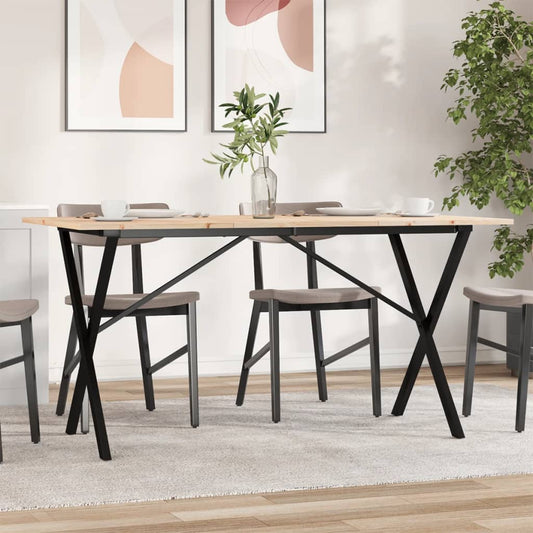 Salongbord Sofabord DIV. X-ramme 140x80x75 cm heltre furu og støpejern
