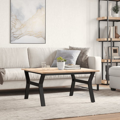 Salongbord Sofabord DIV. Y-ramme 80x80x45 cm heltre furu og støpejern