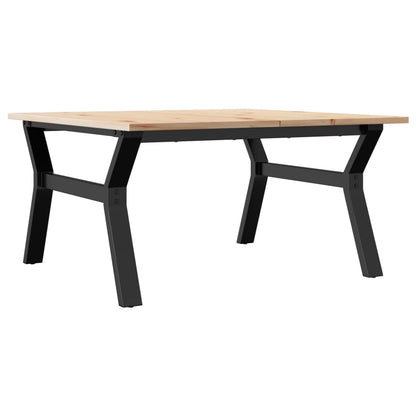 Salongbord Sofabord DIV. Y-ramme 80x80x45 cm heltre furu og støpejern