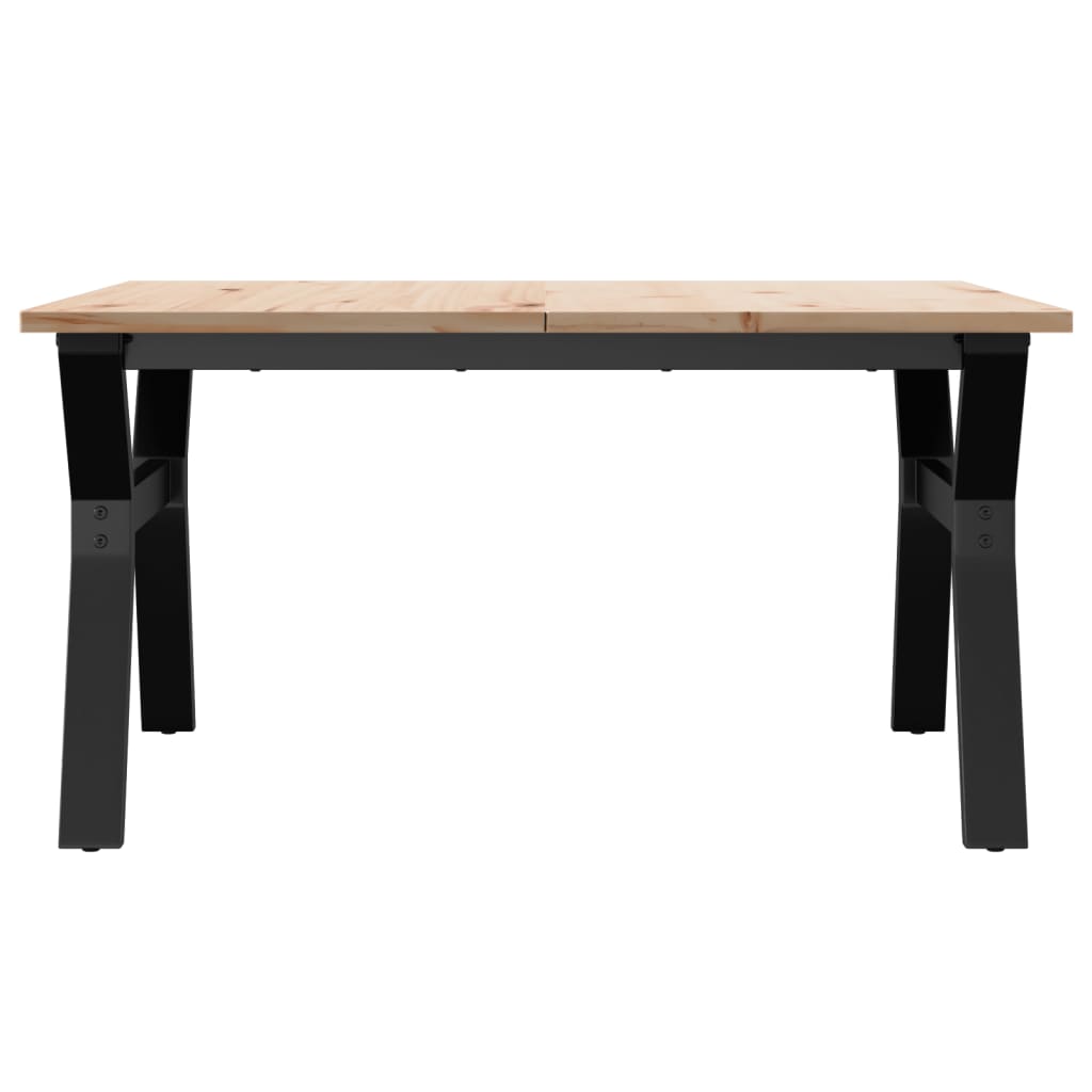 Salongbord Sofabord DIV. Y-ramme 90x90x45 cm heltre furu og støpejern