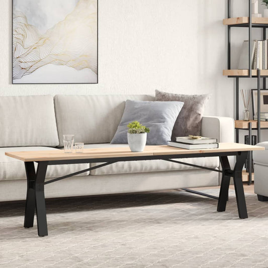 Salongbord Sofabord DIV. Y-ramme 160x40x45 cm heltre furu og støpejern
