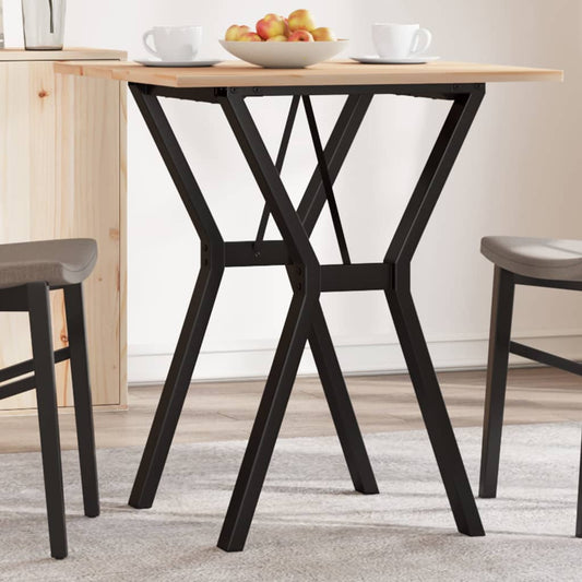Spisebord Kjøkkenbord Tre Y-ramme 60x60x75 cm heltre furu og støpejern