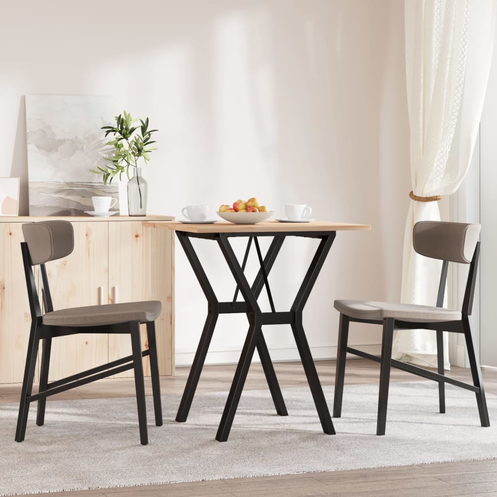 Spisebord Y-ramme 70x70x75 cm heltre furu og stål