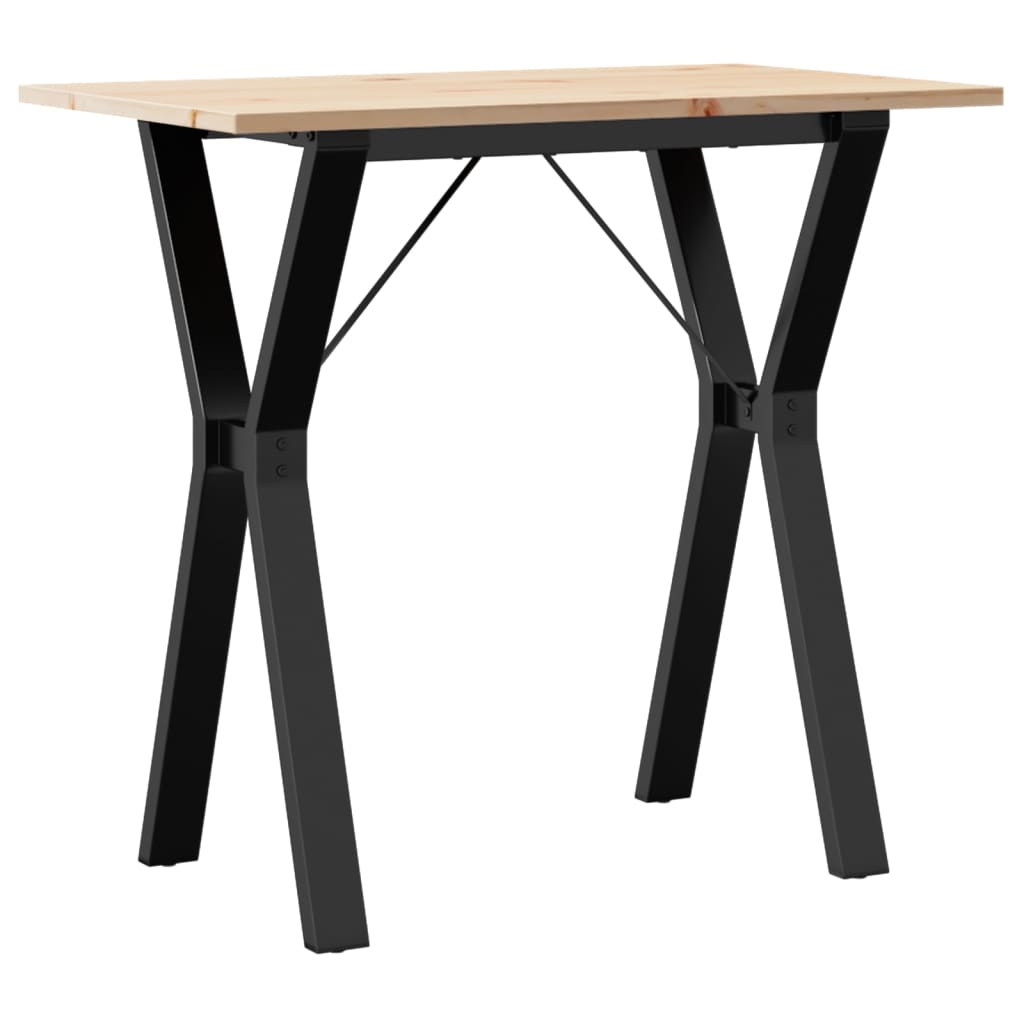 Spisebord Y-ramme 80x50x75 cm heltre furu og stål