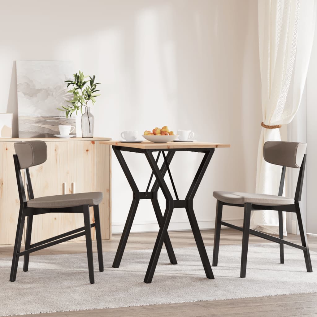 Spisebord Y-ramme 80x50x75 cm heltre furu og stål
