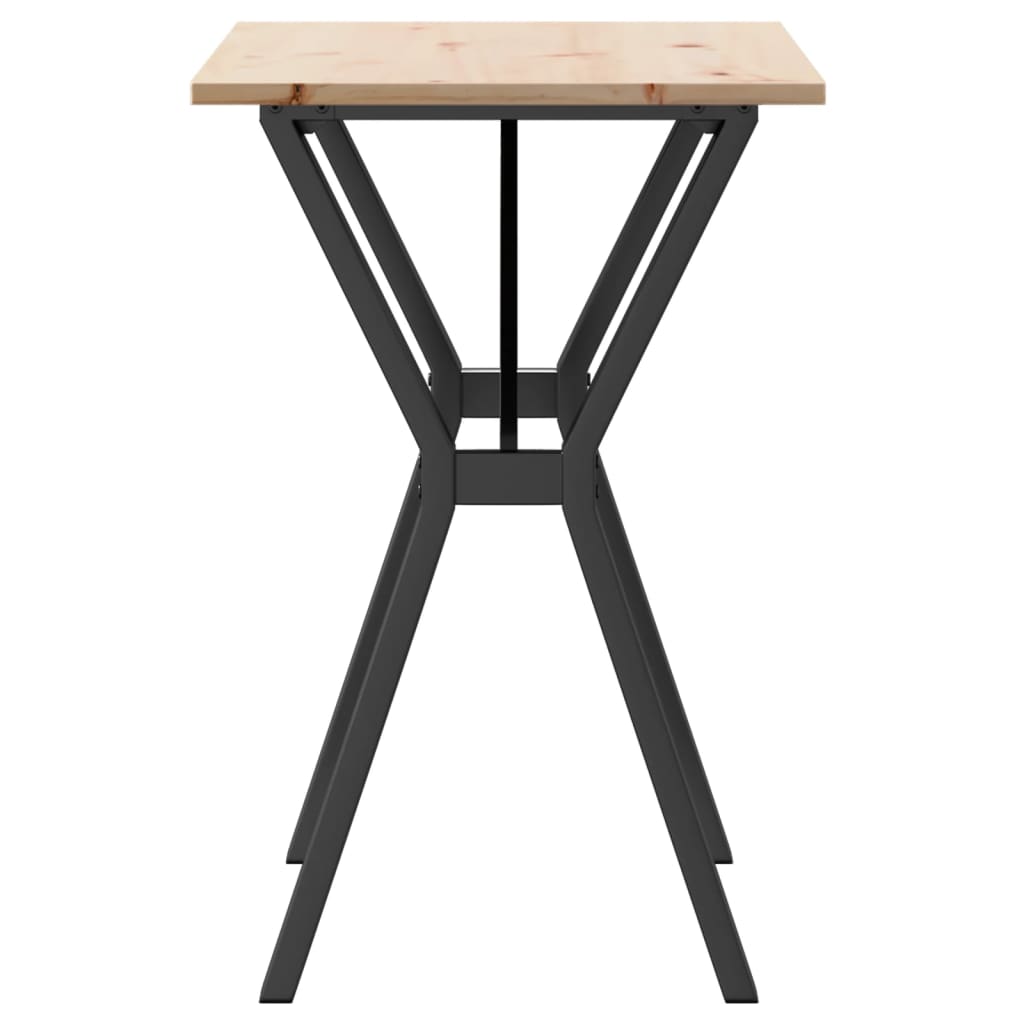 Spisebord Y-ramme 80x50x75 cm heltre furu og stål