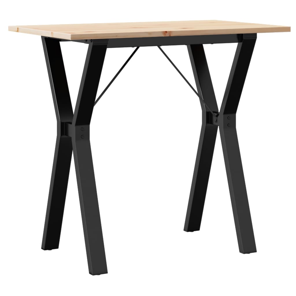 Spisebord Y-ramme 80x50x75 cm heltre furu og stål