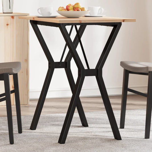 Spisebord Y-ramme 80x50x75 cm heltre furu og stål