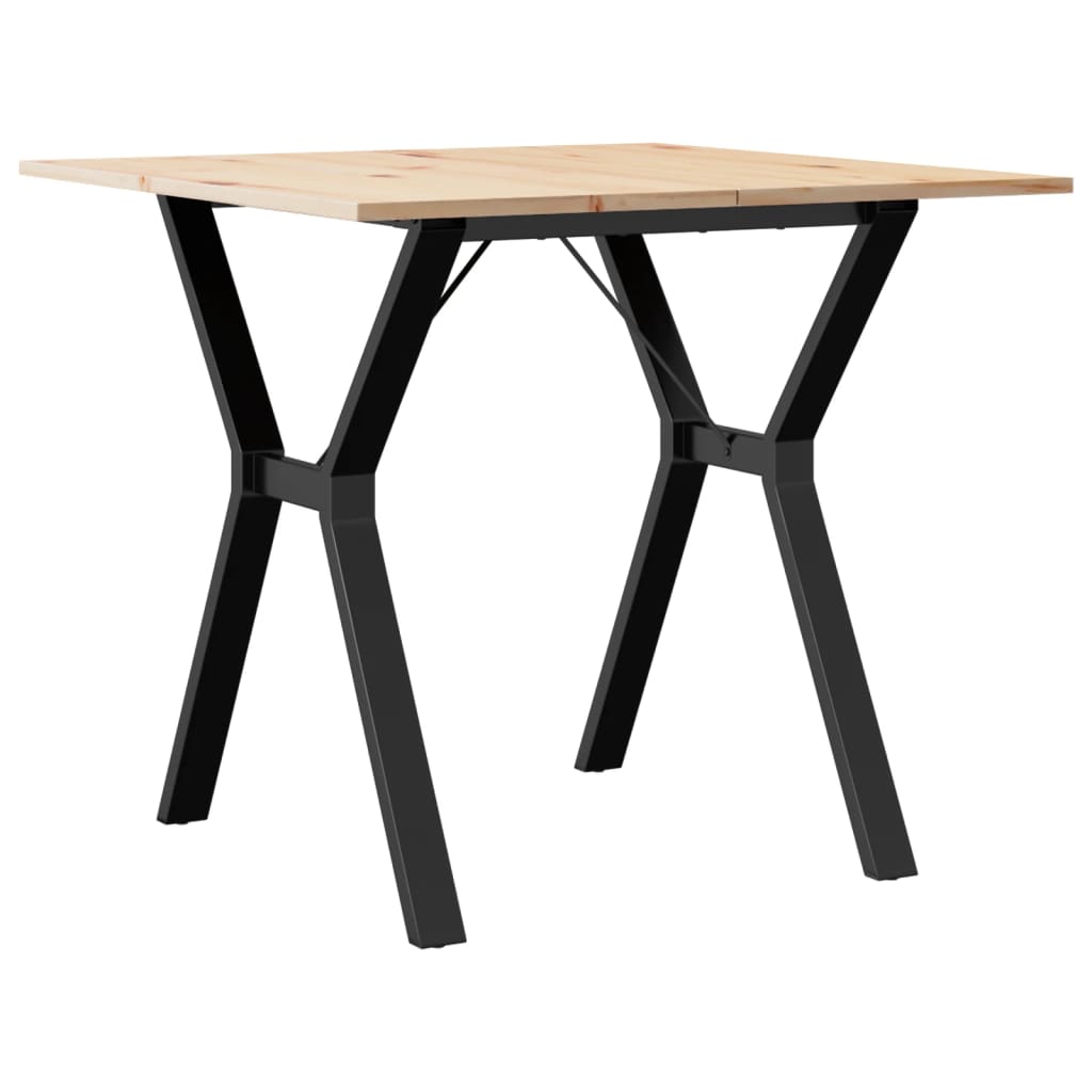 Spisebord Y-ramme 80x80x75 cm heltre furu og stål