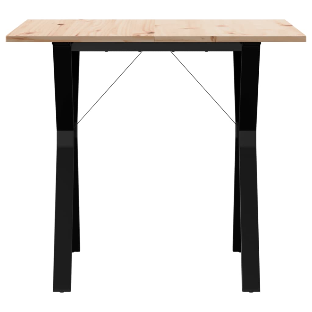 Spisebord Y-ramme 80x80x75 cm heltre furu og stål