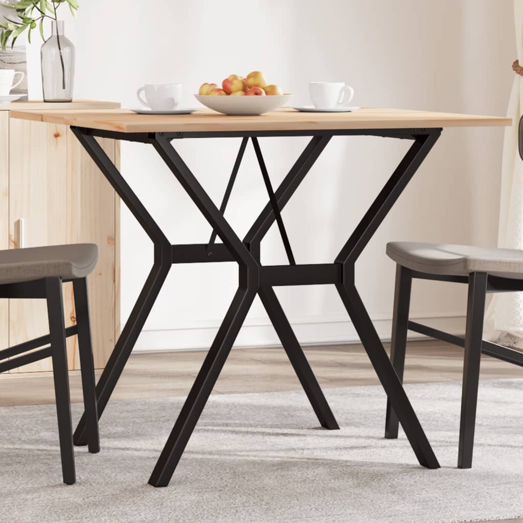 Spisebord Y-ramme 80x80x75 cm heltre furu og stål