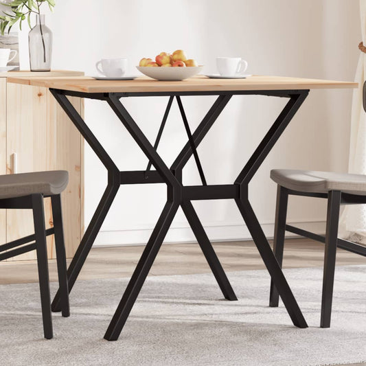 Spisebord Y-ramme 80x80x75 cm heltre furu og stål