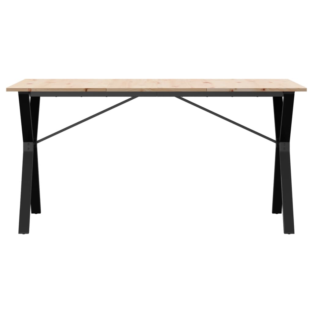 Spisebord Kjøkkenbord Y-ramme 140x80x75 cm heltre furu og støpejern
