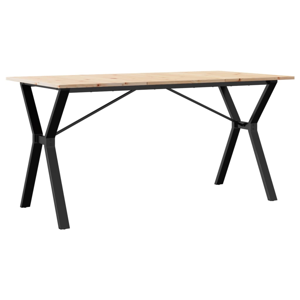 Spisebord Kjøkkenbord Y-ramme 140x80x75 cm heltre furu og støpejern
