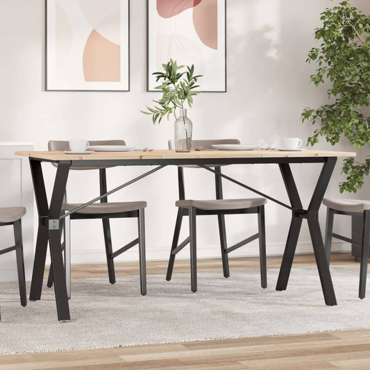 Spisebord Kjøkkenbord Y-ramme 140x80x75 cm heltre furu og støpejern
