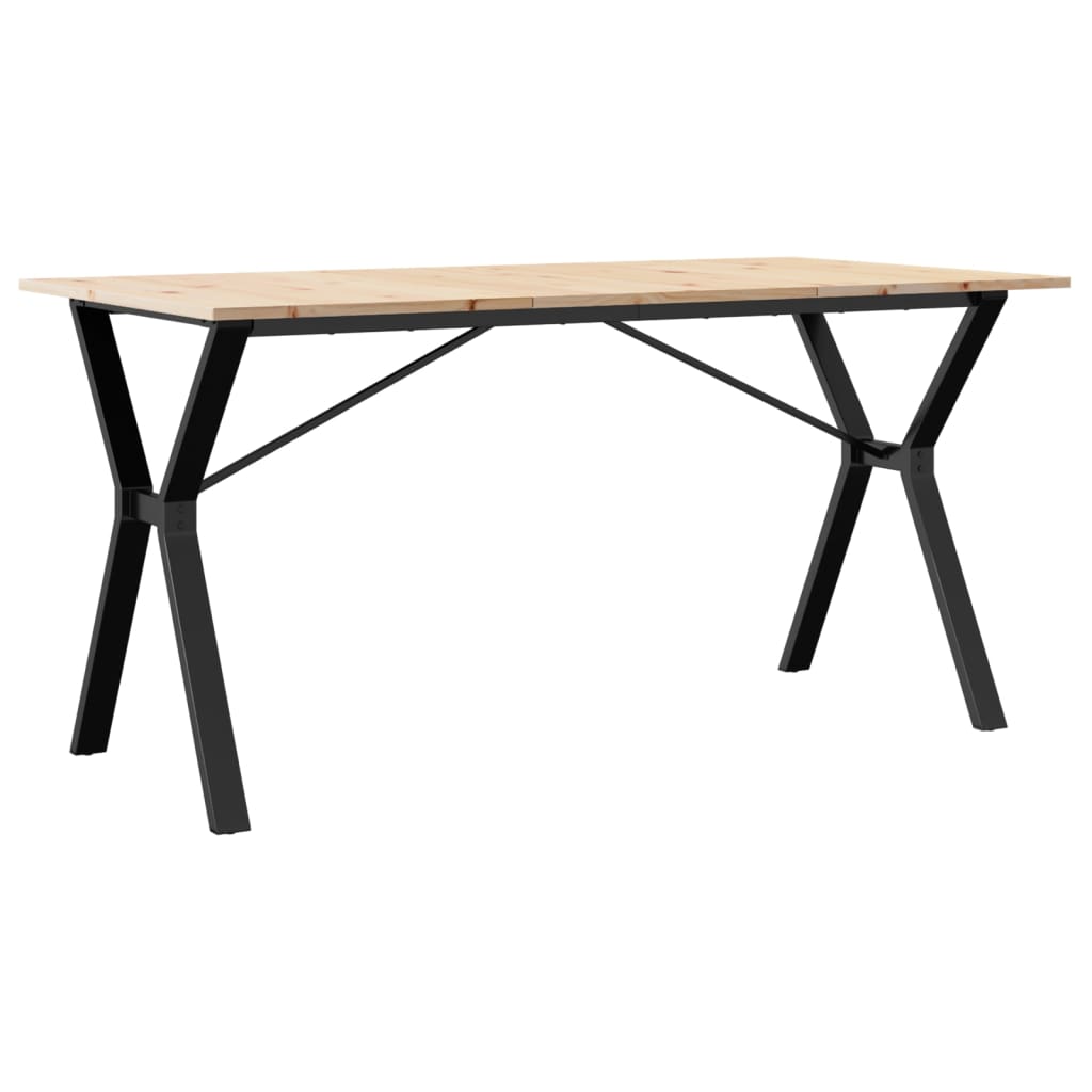 Spisebord Kjøkkenbord Y-ramme 160x80x75 cm heltre furu og støpejern