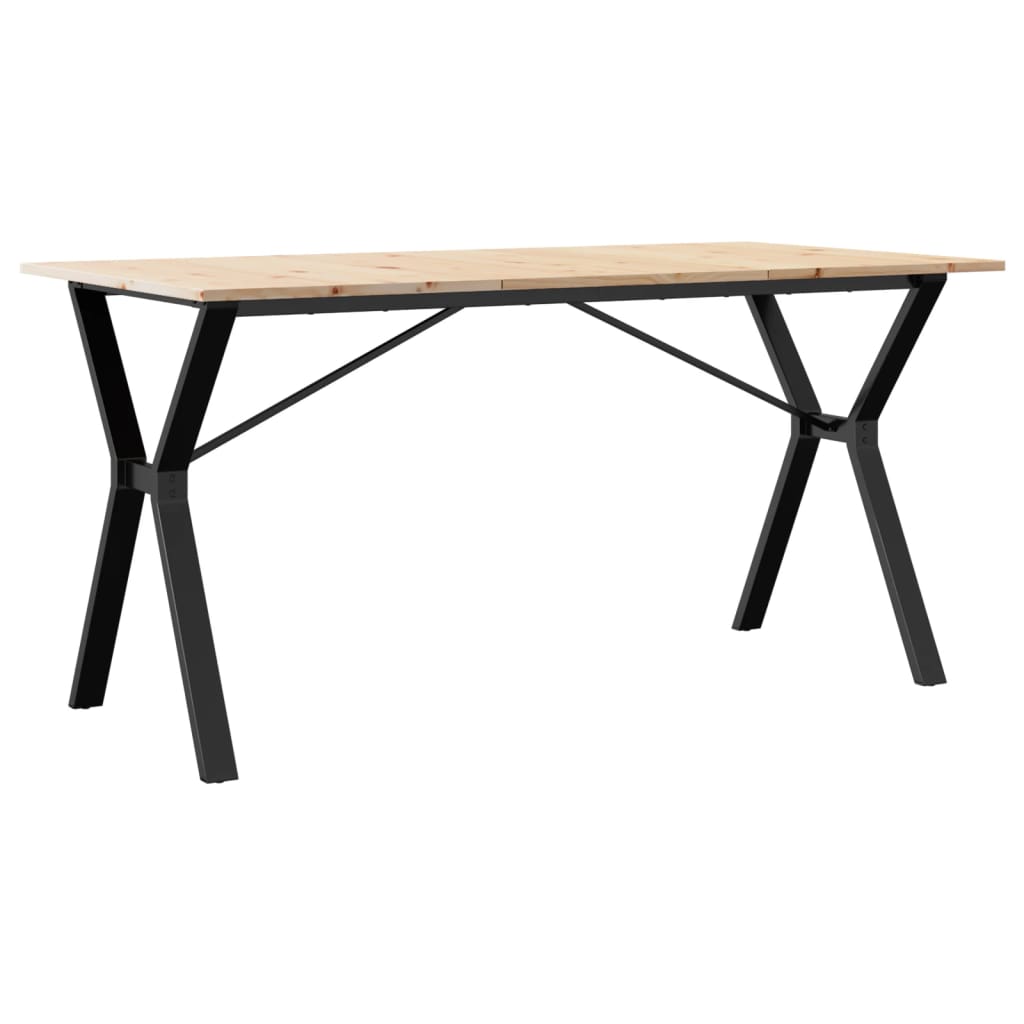 Spisebord Kjøkkenbord Y-ramme 160x80x75 cm heltre furu og støpejern