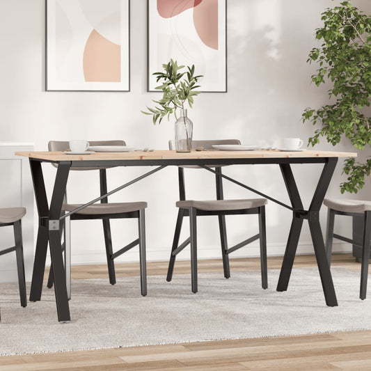 Spisebord Kjøkkenbord Y-ramme 160x80x75 cm heltre furu og støpejern