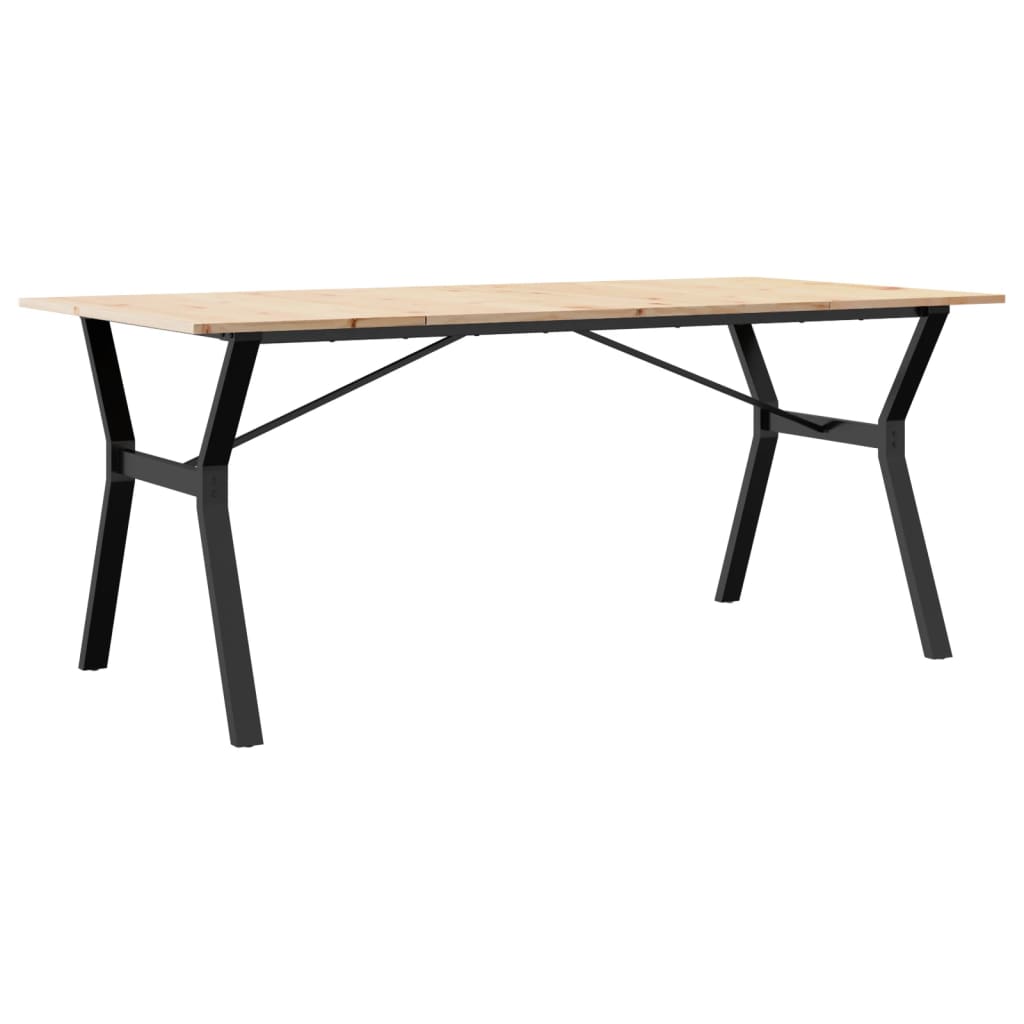 Spisebord Kjøkkenbord Y-ramme 180x90x75 cm heltre furu og støpejern