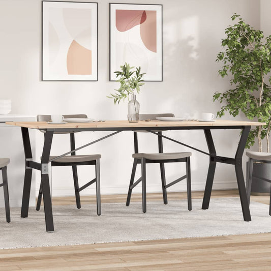 Spisebord Kjøkkenbord Y-ramme 180x90x75 cm heltre furu og støpejern