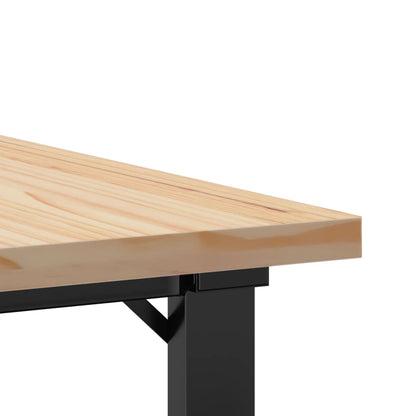 Salongbord Sofabord DIV. O-ramme 60x60x40,5 cm heltre furu og støpejern
