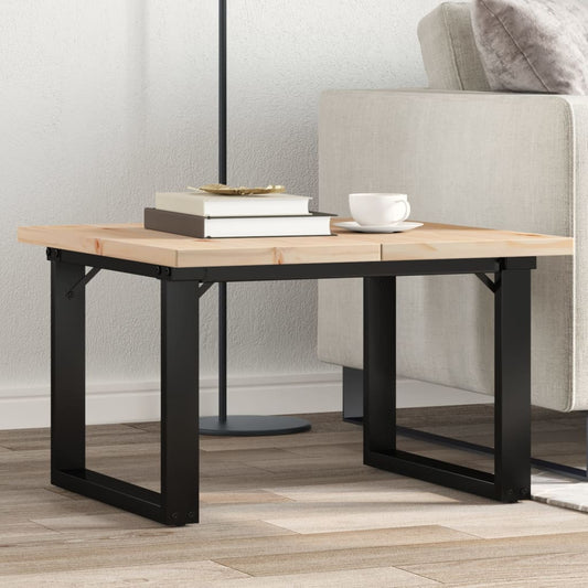 Salongbord Sofabord DIV. O-ramme 60x60x40,5 cm heltre furu og støpejern