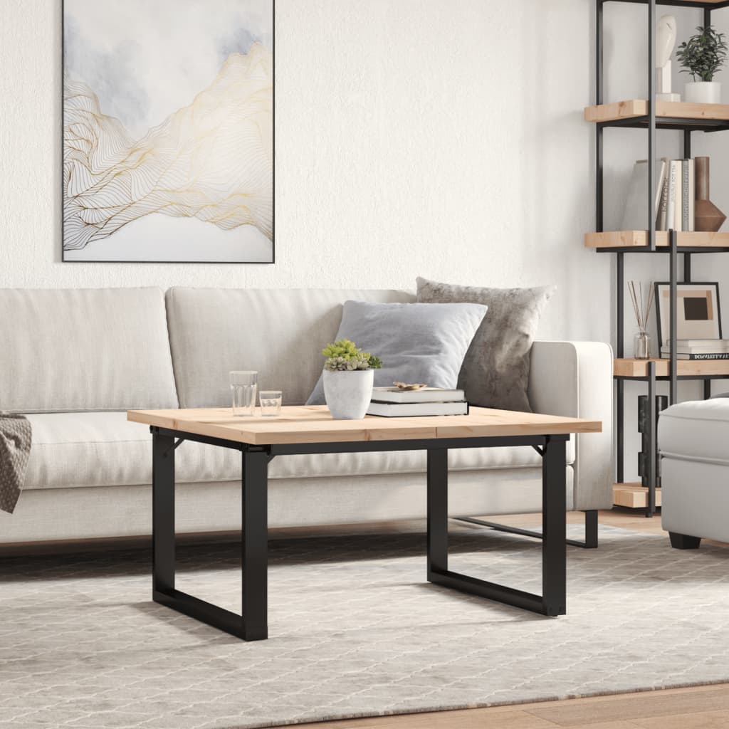 Salongbord Sofabord DIV. O-ramme 80x80x45,5 cm heltre furu og støpejern