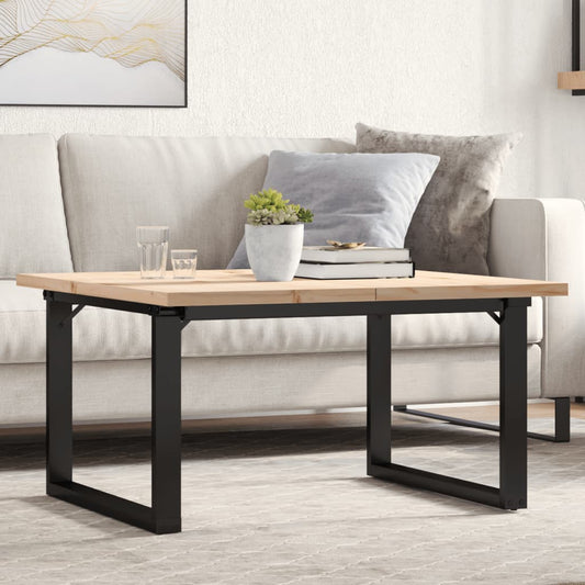 Salongbord Sofabord DIV. O-ramme 80x80x45,5 cm heltre furu og støpejern