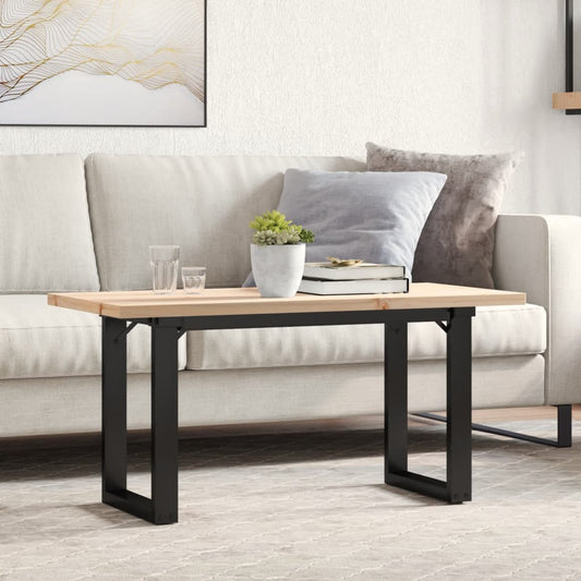 Salongbord Sofabord DIV. O-ramme 90x40x45,5 cm heltre furu og støpejern