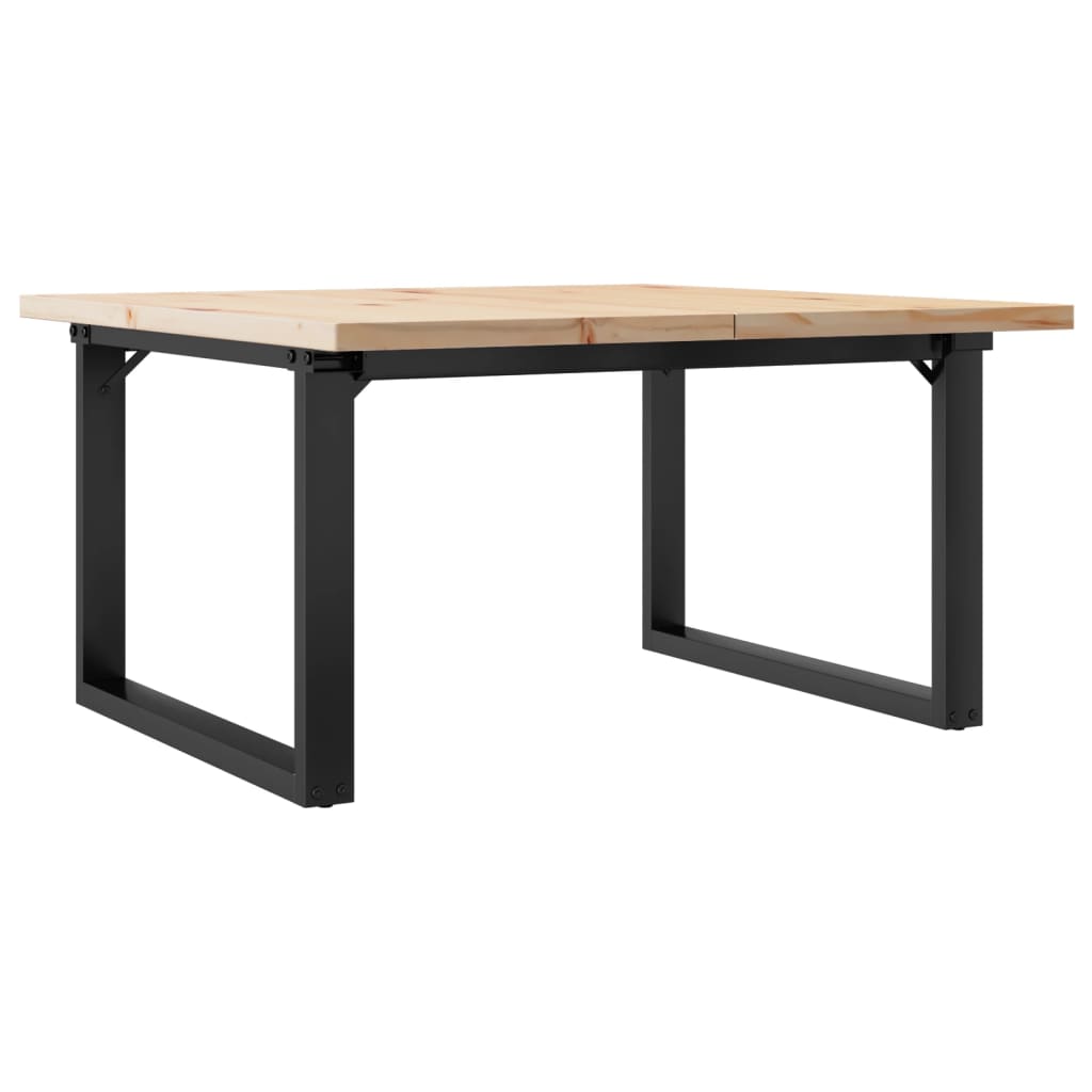 Salongbord Sofabord DIV. O-ramme 90x90x45,5 cm heltre furu og støpejern
