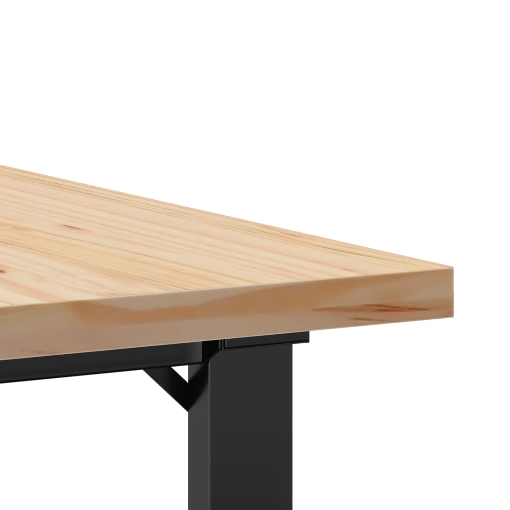 Salongbord Sofabord DIV. O-ramme 90x90x45,5 cm heltre furu og støpejern