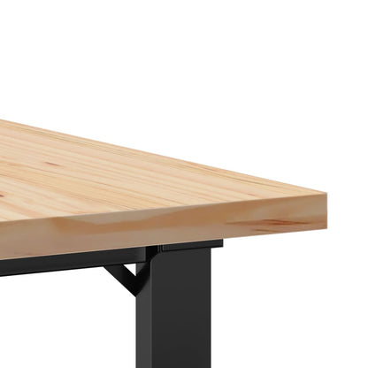 Salongbord Sofabord DIV. O-ramme 90x90x45,5 cm heltre furu og støpejern