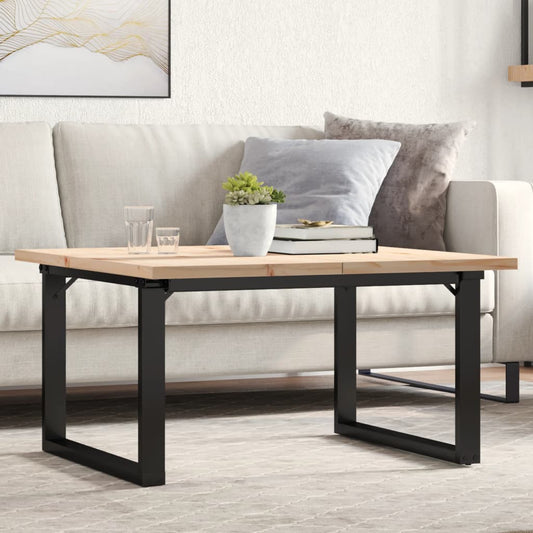 Salongbord Sofabord DIV. O-ramme 90x90x45,5 cm heltre furu og støpejern