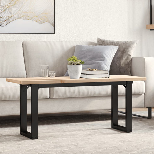 Salongbord Sofabord DIV. O-ramme 110x40x45,5 cm heltre furu og støpejern
