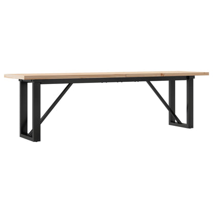 Salongbord Sofabord DIV. O-ramme 160x40x45,5 cm heltre furu og støpejern
