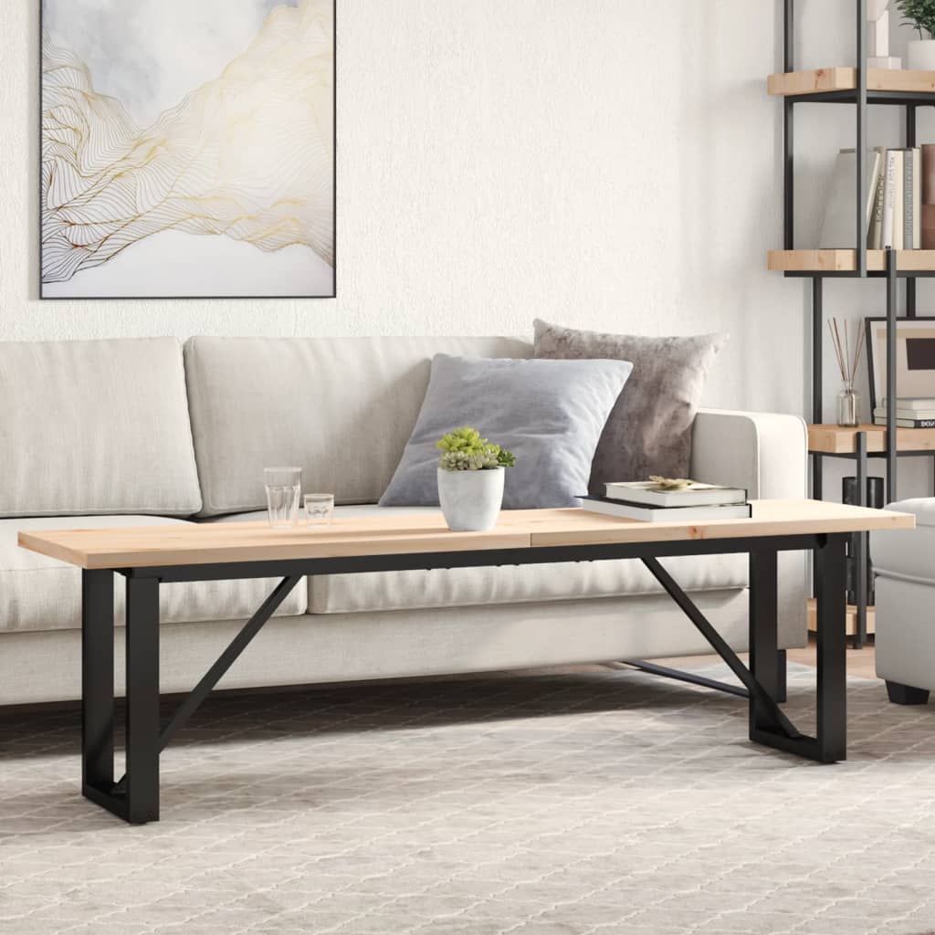Salongbord Sofabord DIV. O-ramme 160x40x45,5 cm heltre furu og støpejern