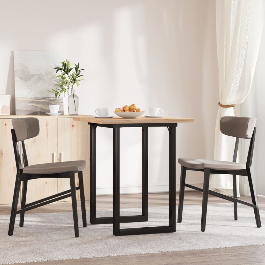 Spisebord O-ramme 70x70x75,5 cm heltre furu og stål