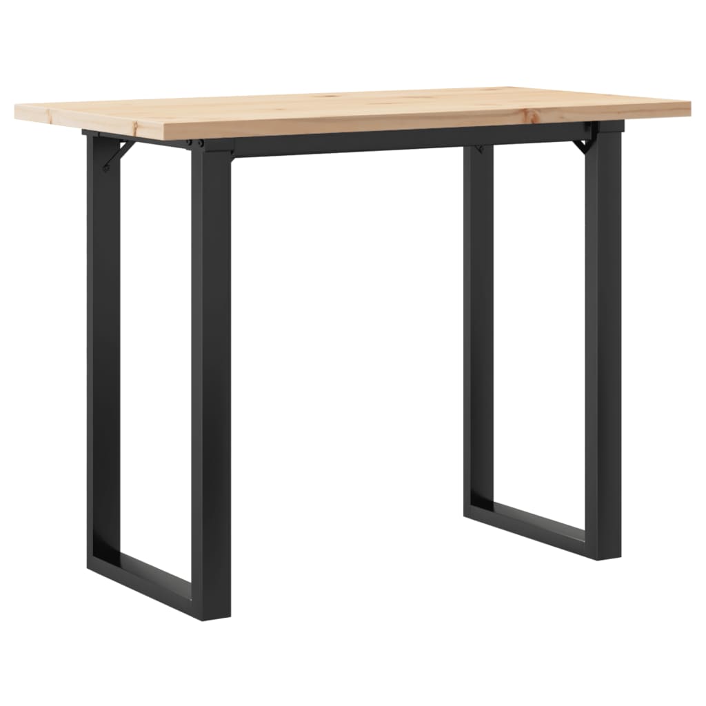 Spisebord Kjøkkenbord O-ramme 100x50x75,5 cm heltre furu og støpejern
