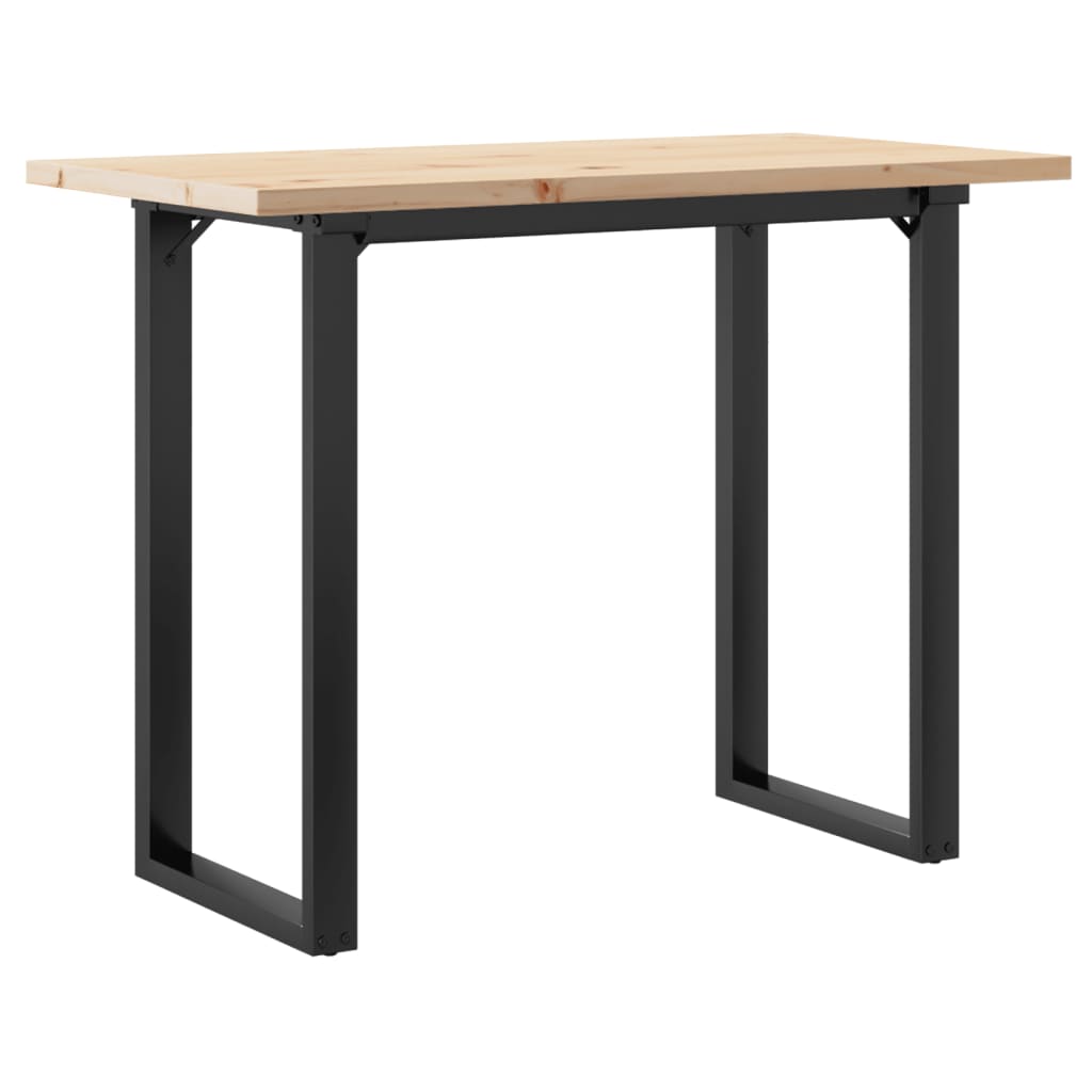 Spisebord Kjøkkenbord O-ramme 100x50x75,5 cm heltre furu og støpejern